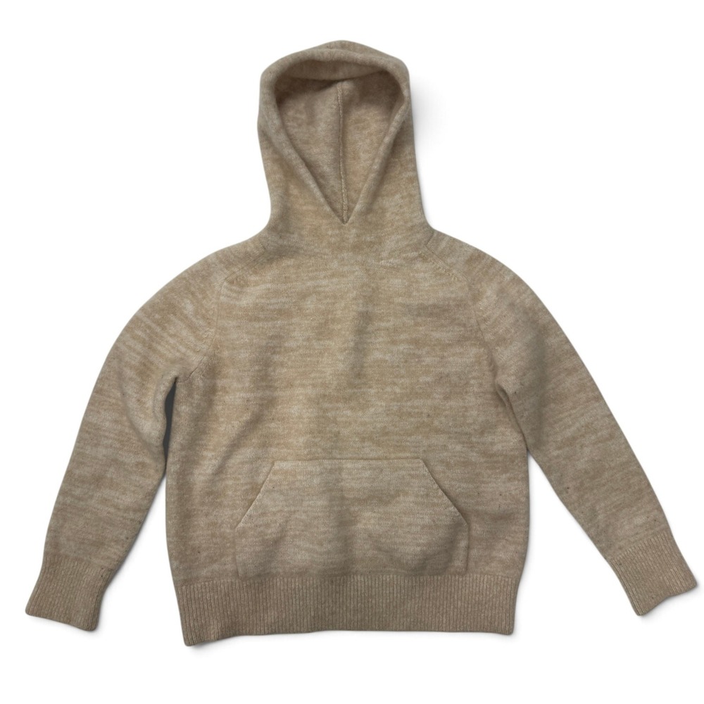 Free 100% Cashmere Knit Hoodie Sweater Beige Tan Womens Small Raglan Pullover